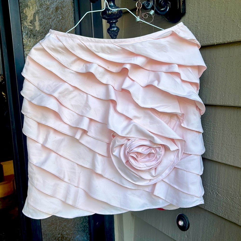 For Joseph Antropologie brand size 4 pink cotton Rose mini skirt..